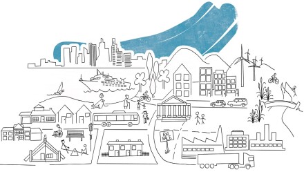 22 urban planning illustration blue