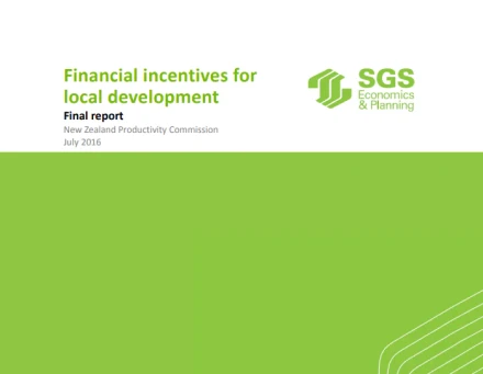 Cover for financial incentives for local development