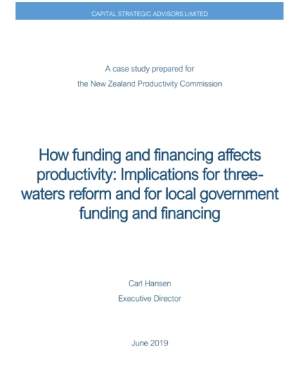 How funding and financing affects productivity  three waters reform case study